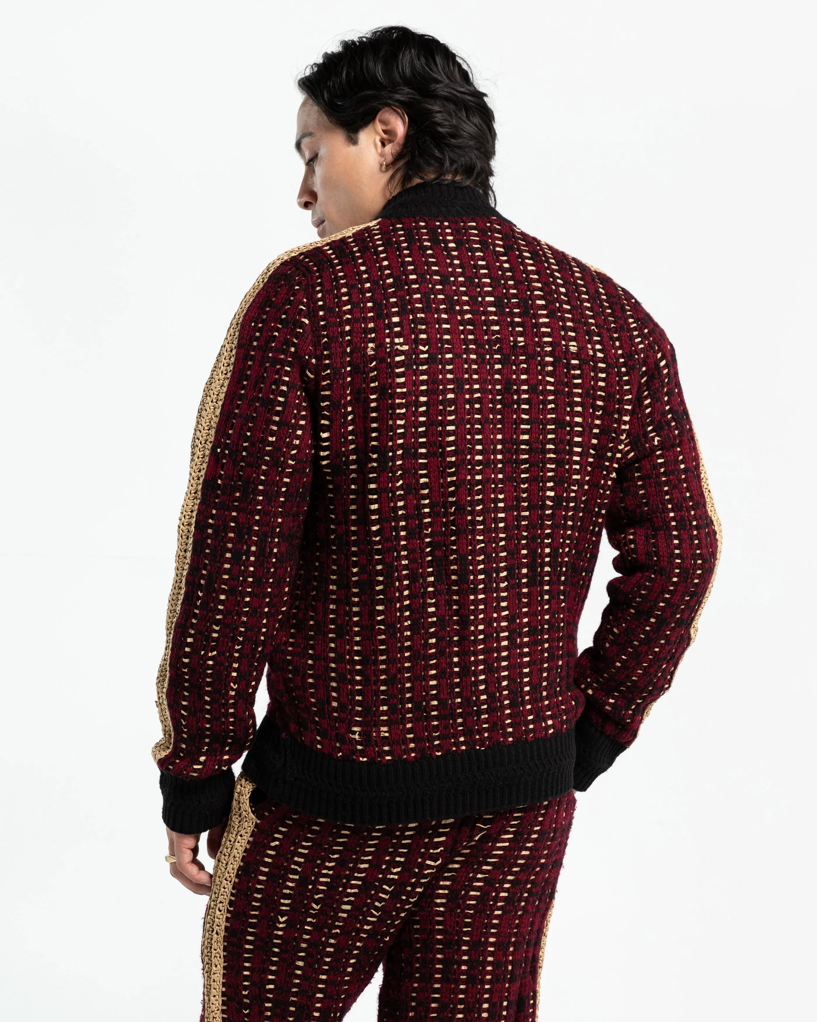 Pistol Track Jacket in Maroon Grain