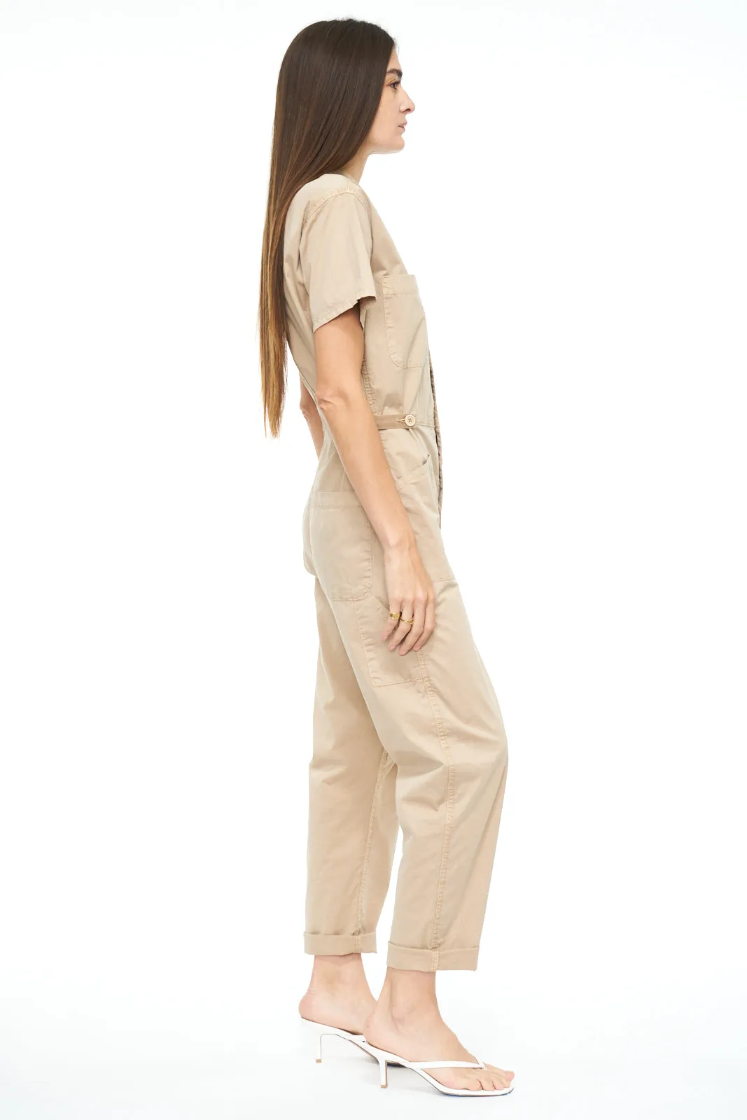 Pistola Grover Short Sleeve Field Worker Jumpsuit - Sesame