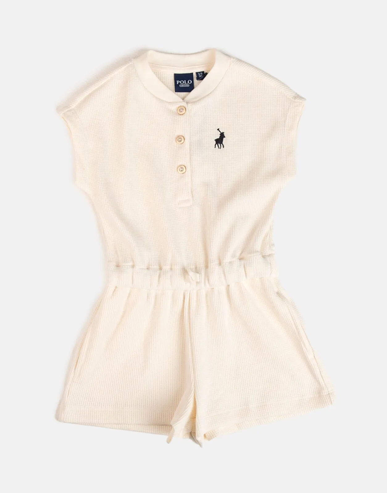 Polo Girls Gina Textured Off White Jumpsuit