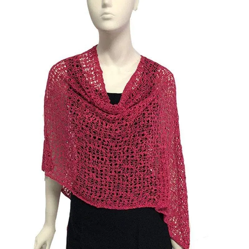 Popcorn Knit Poncho Biasa