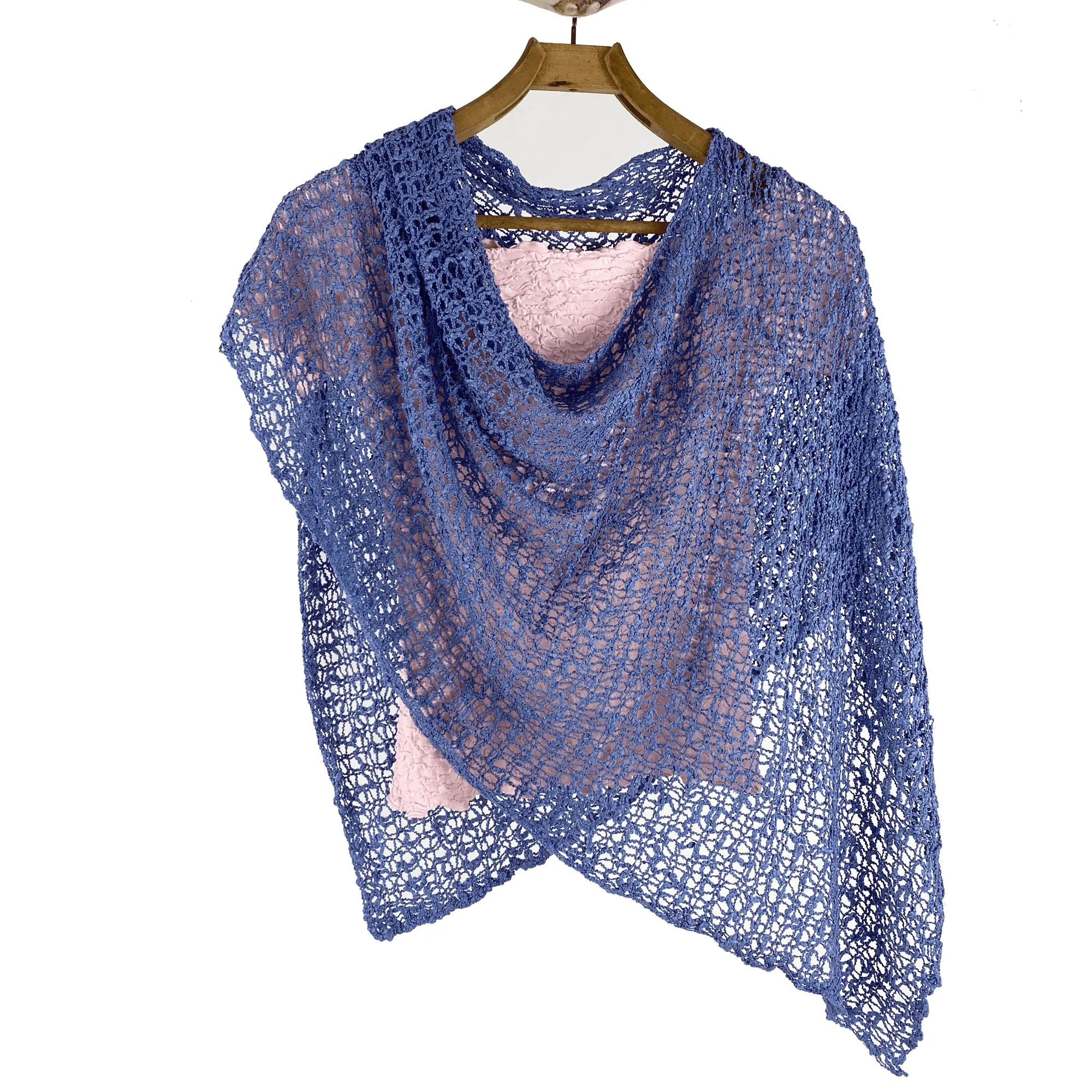 Popcorn Knit Poncho Biasa