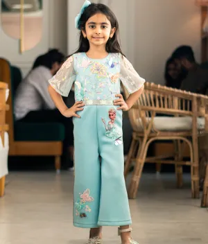 Pre-Order - Blue Neoprene Jumpsuit  for Girls