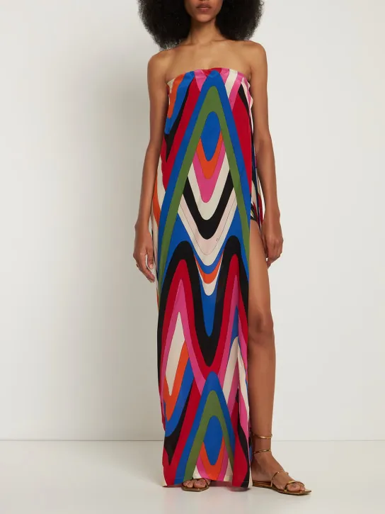 Pucci   Silk Moiré printed long dress 