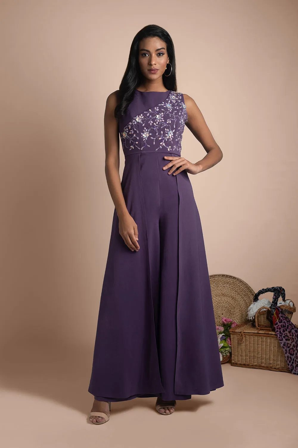 Purple Jumpsuit Gown