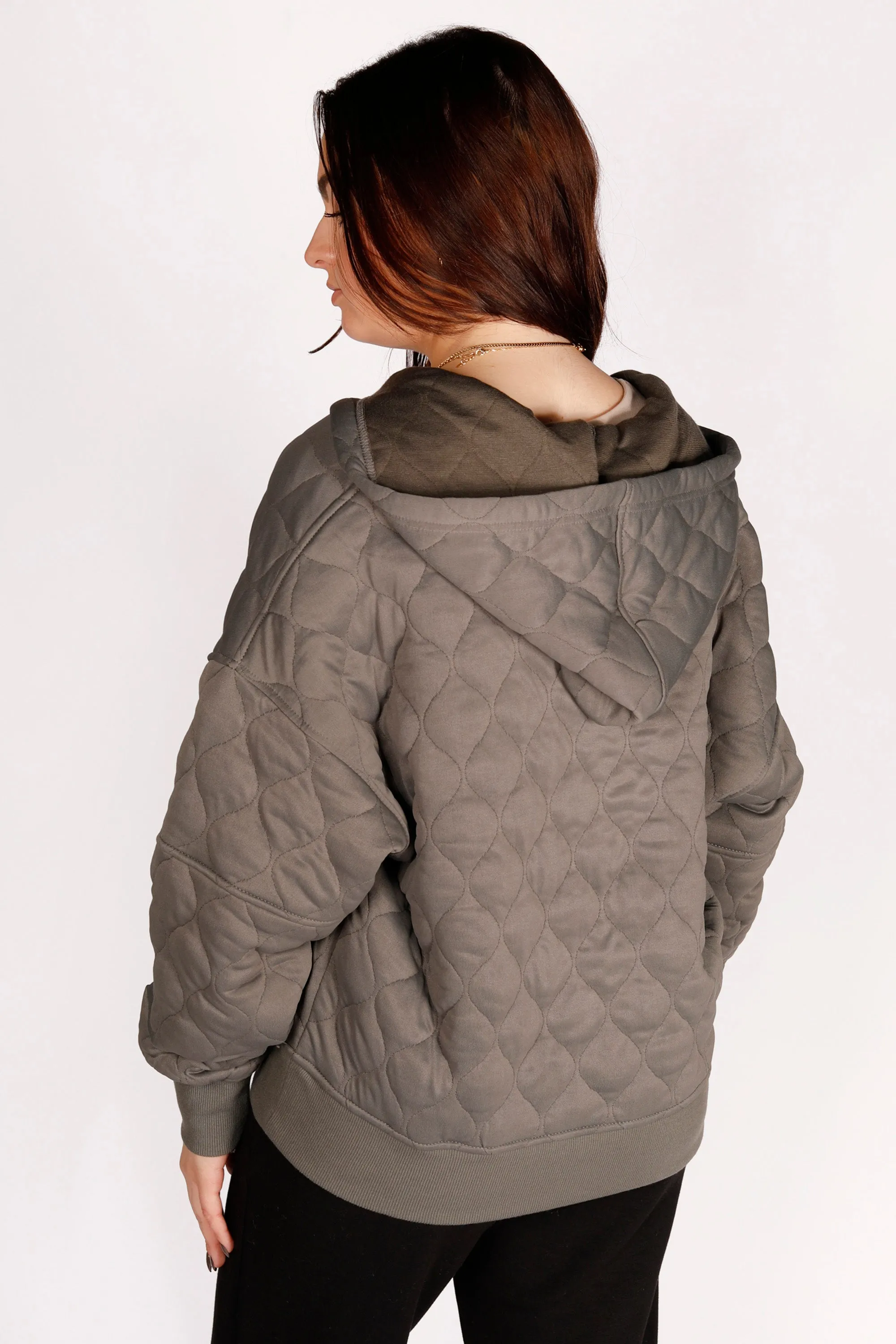 Quilted Zip Hoodie