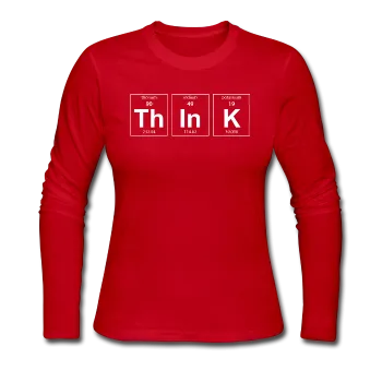 "ThInK" (white) - Women's Long Sleeve T-Shirt