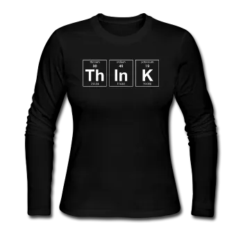 "ThInK" (white) - Women's Long Sleeve T-Shirt