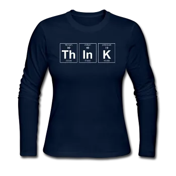 "ThInK" (white) - Women's Long Sleeve T-Shirt