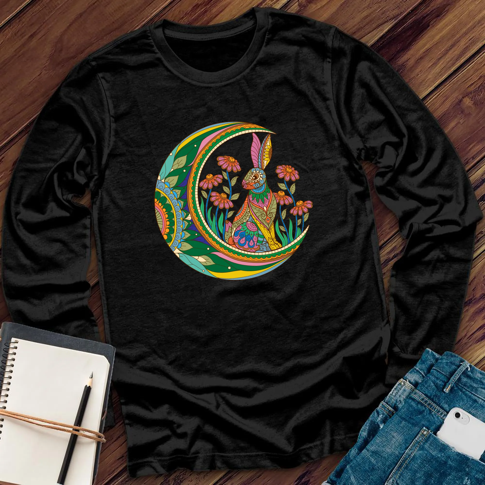 Rabbit Mandala Moon Long Sleeve