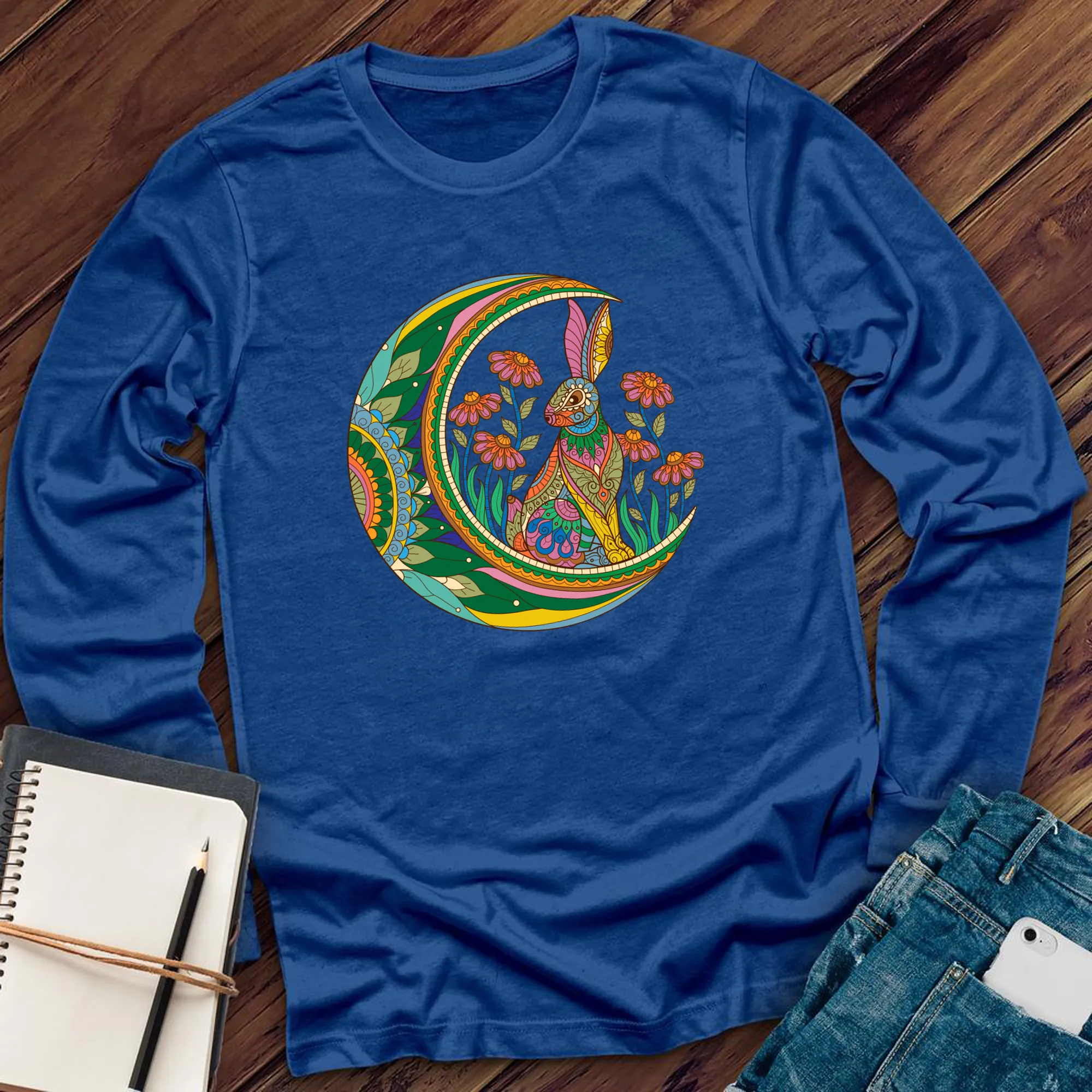 Rabbit Mandala Moon Long Sleeve