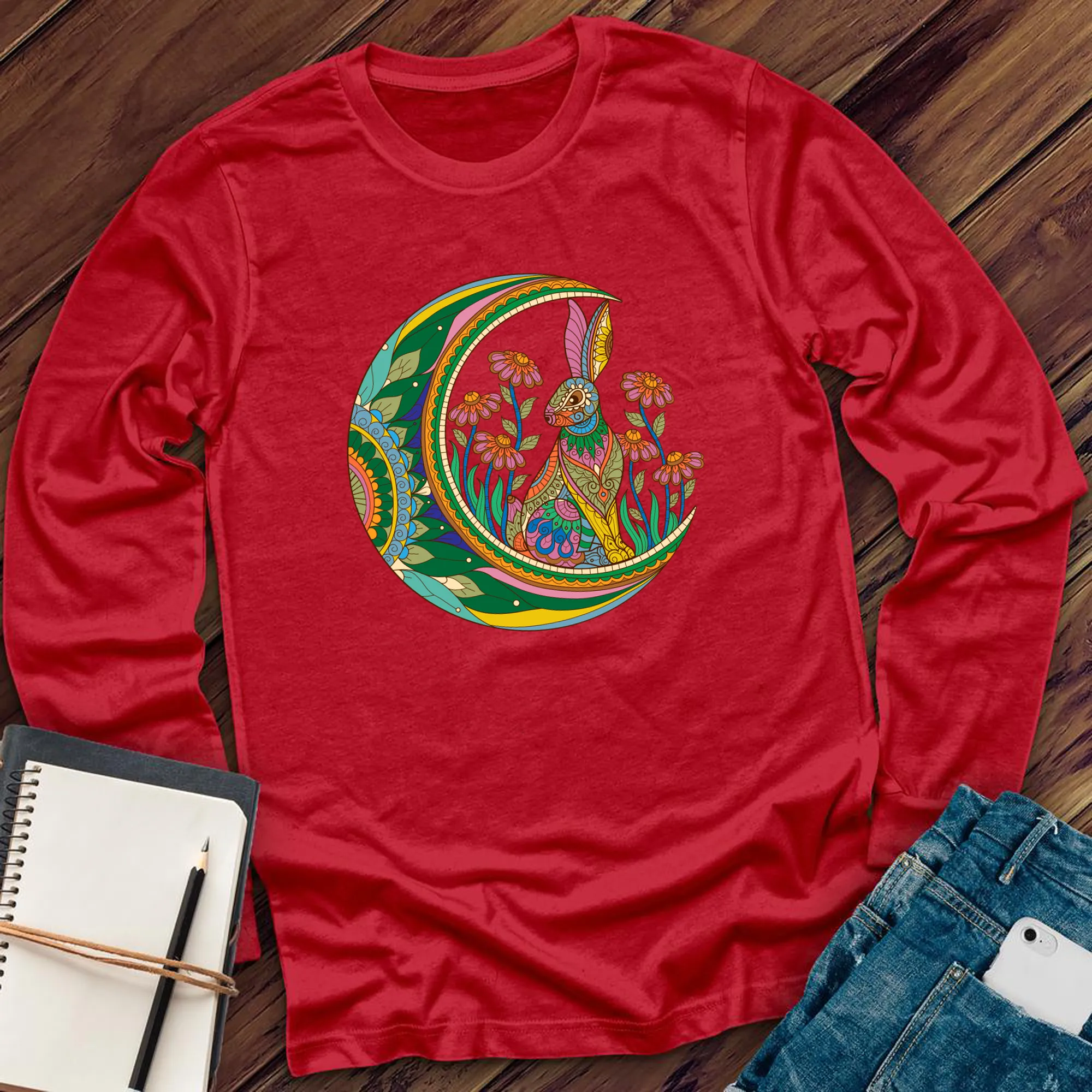 Rabbit Mandala Moon Long Sleeve