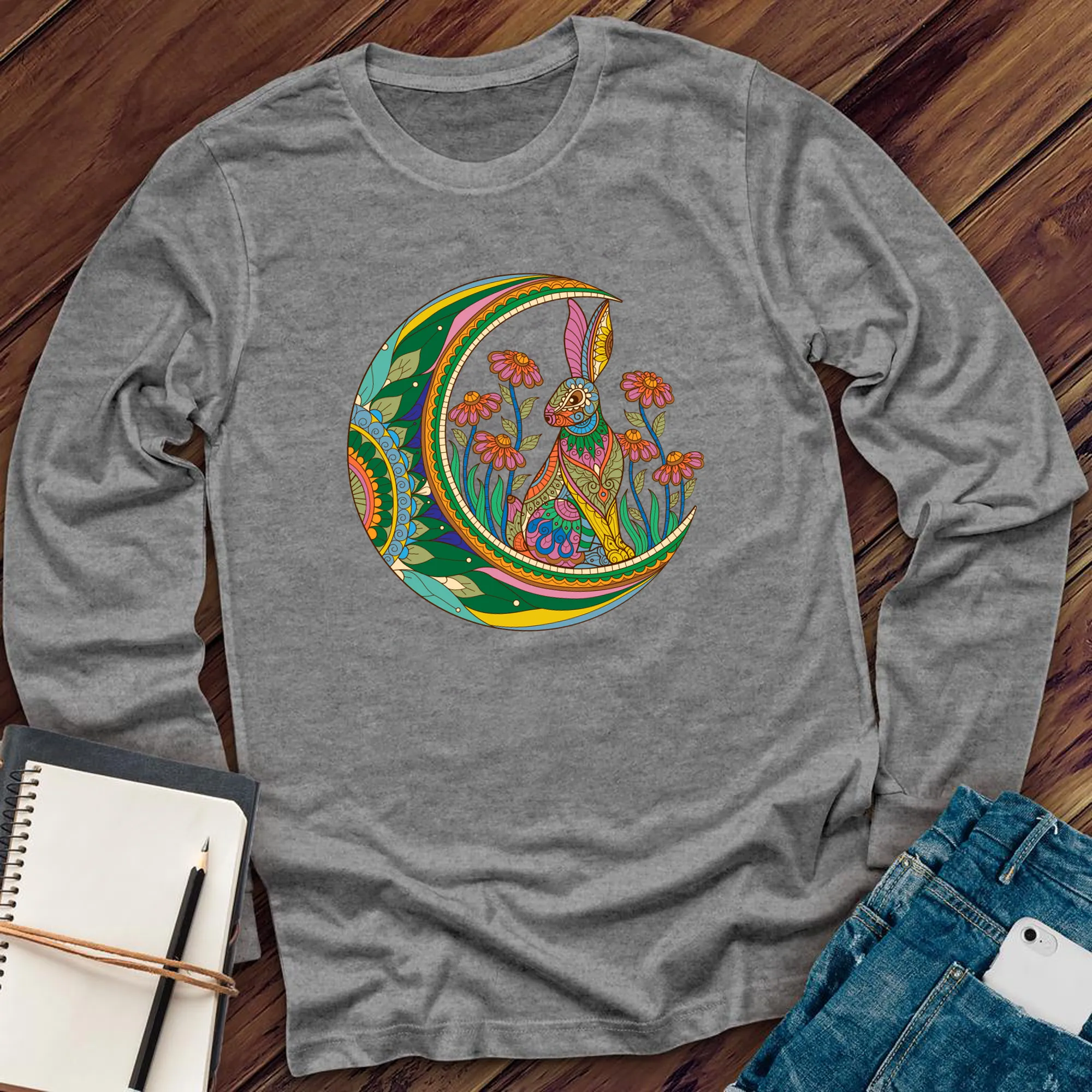 Rabbit Mandala Moon Long Sleeve