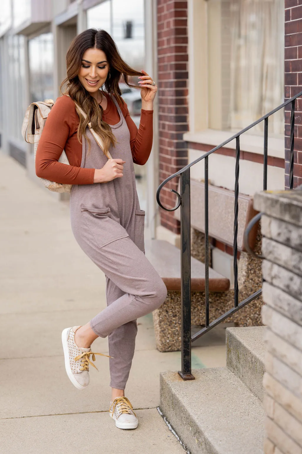 Raw Stitched Sweatshirt Jumpsuit