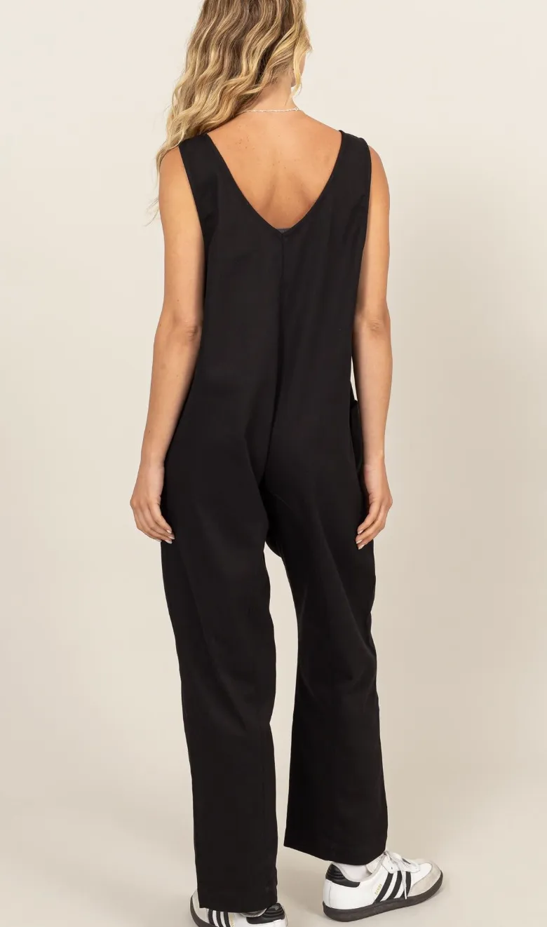 Relaxed Jumpsuit with Patch Pockets