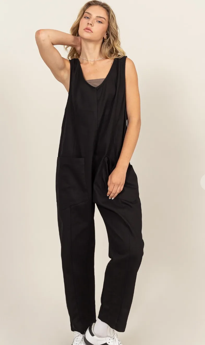 Relaxed Jumpsuit with Patch Pockets