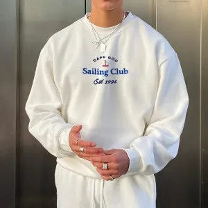 Retro Casual  Sailing Club Sweatshirt