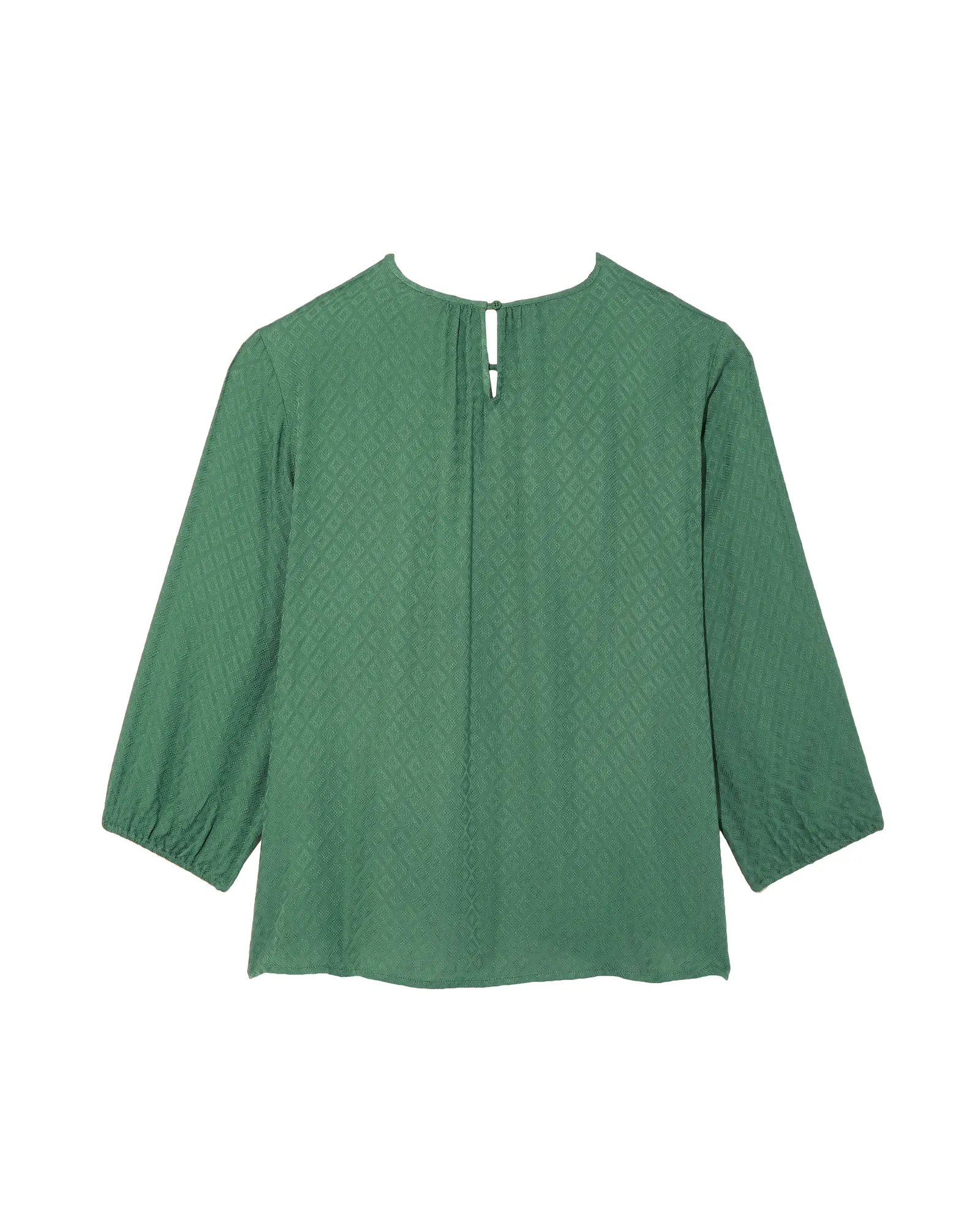 Rhonda 3/4 Sleeve Front Pleat Blouse with Keyhole | Light Green