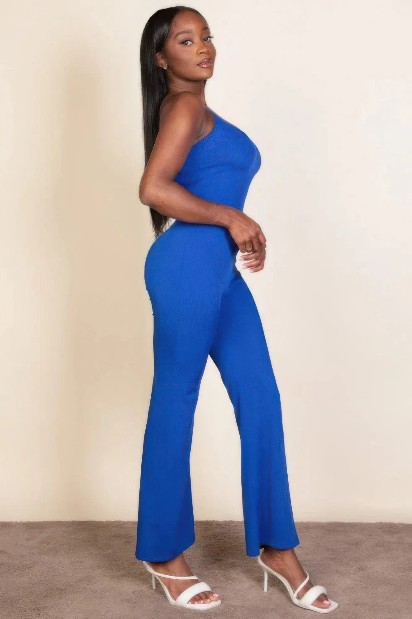 Ribbed wide leg jumpsuit