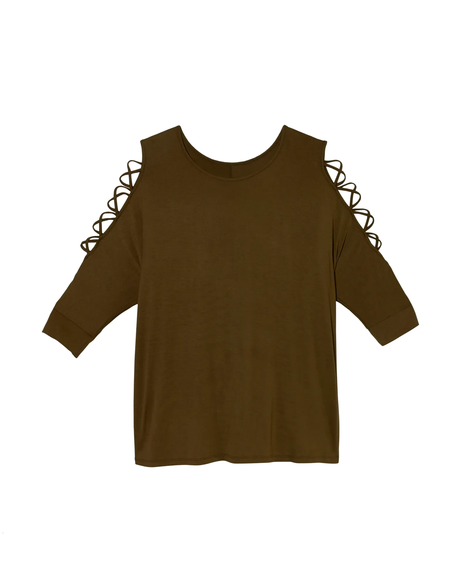 Risa Lace Up Tee | Olive Green