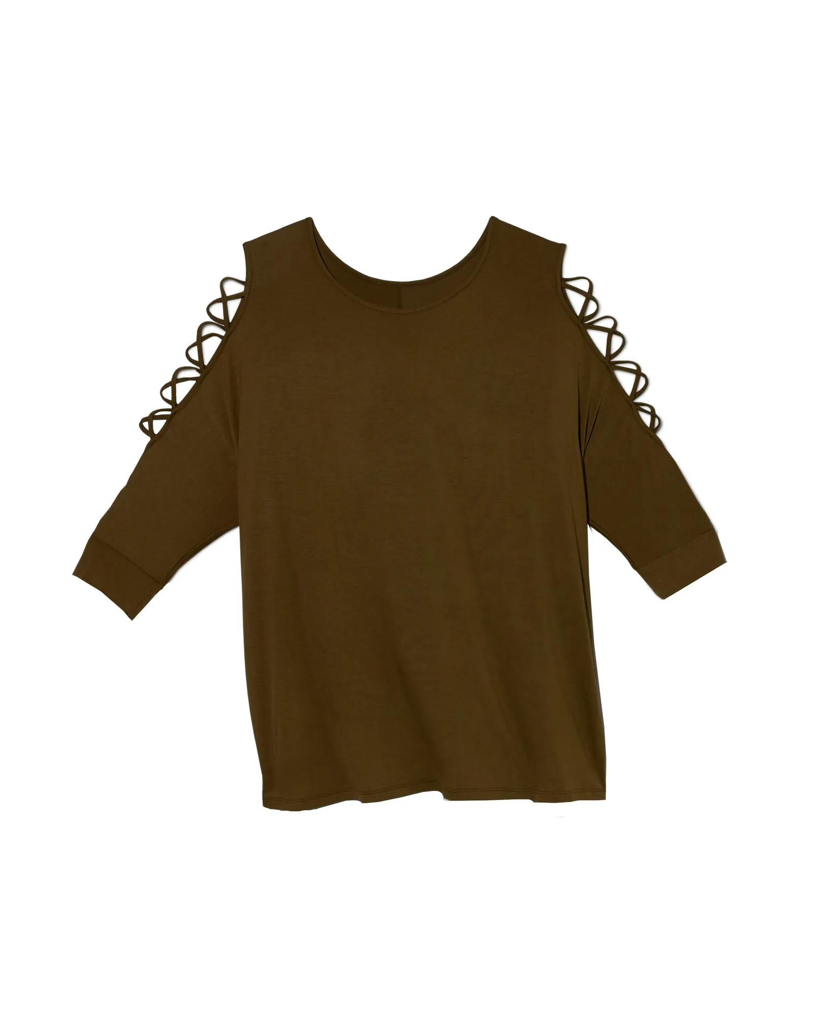 Risa Lace Up Tee | Olive Green