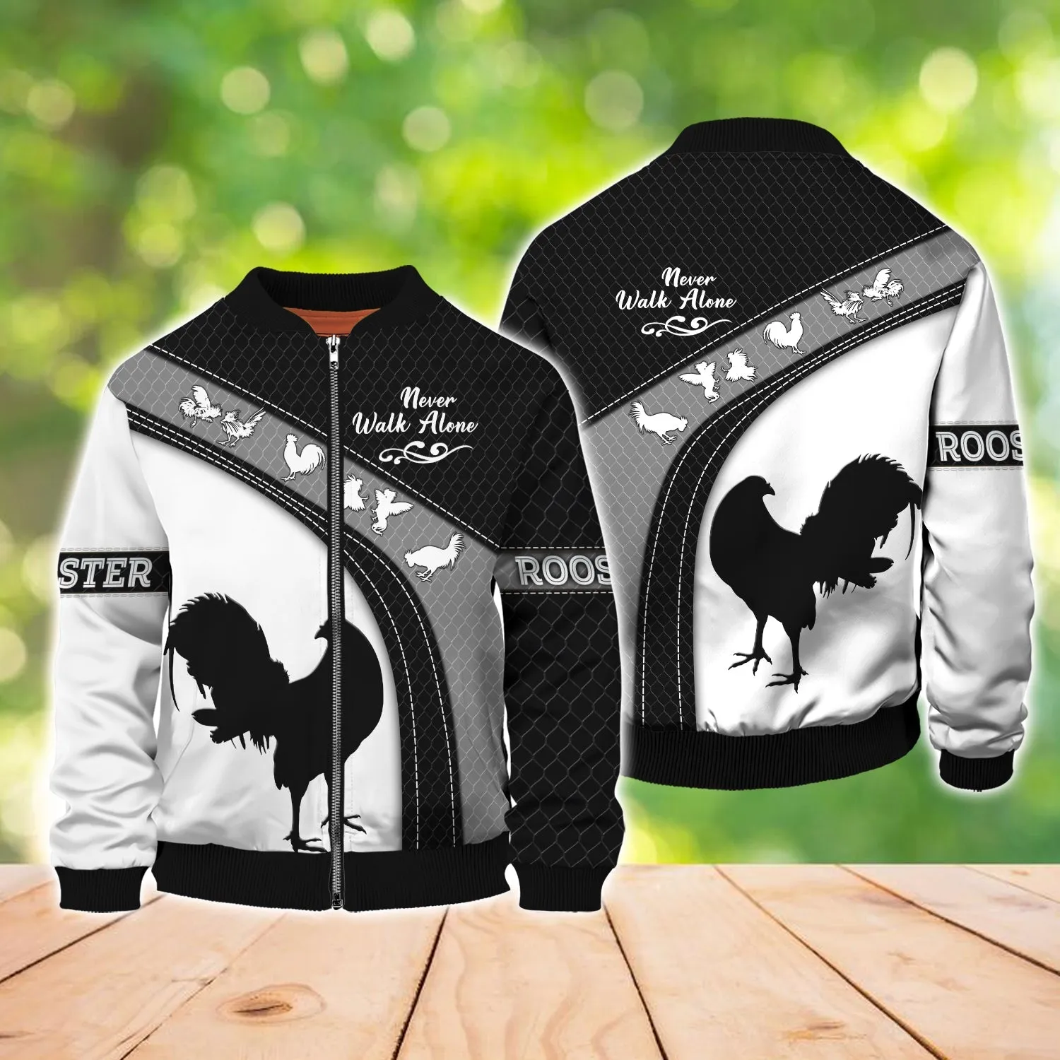 Rooster Love Black Never Walk Alone 3D Full Print Sweatshirt Hoodie, Christmas Gift for Loss of Rooster