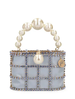 Rosantica   Holli crystal &amp; pearl top handle bag 