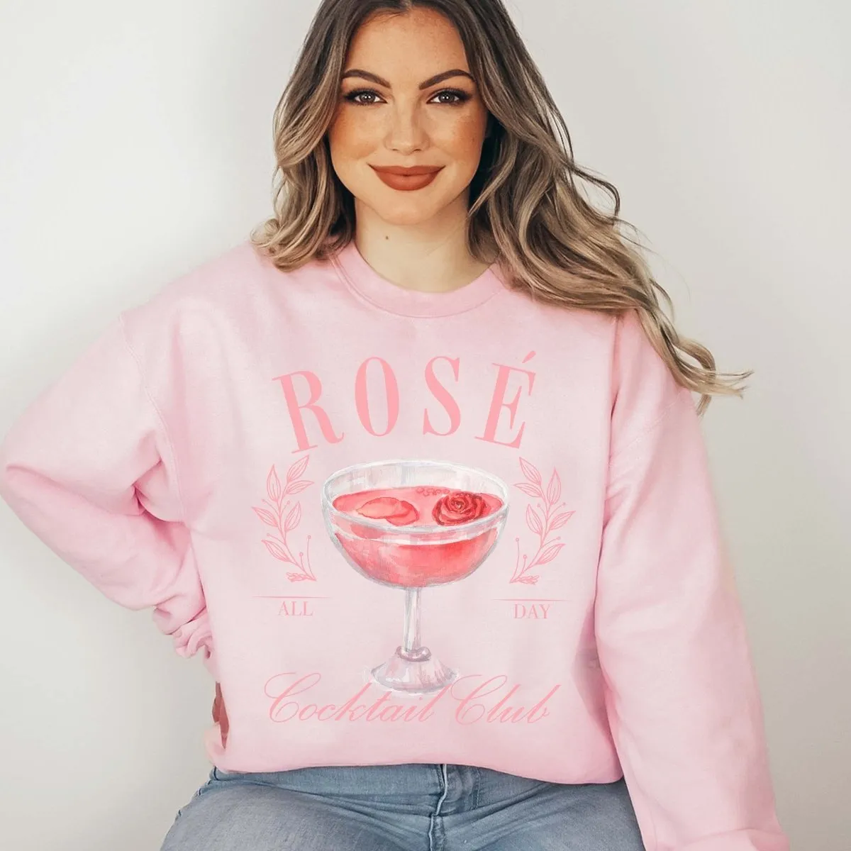 Rose' All Day Cocktail Club Wholesale Crew Sweatshirt