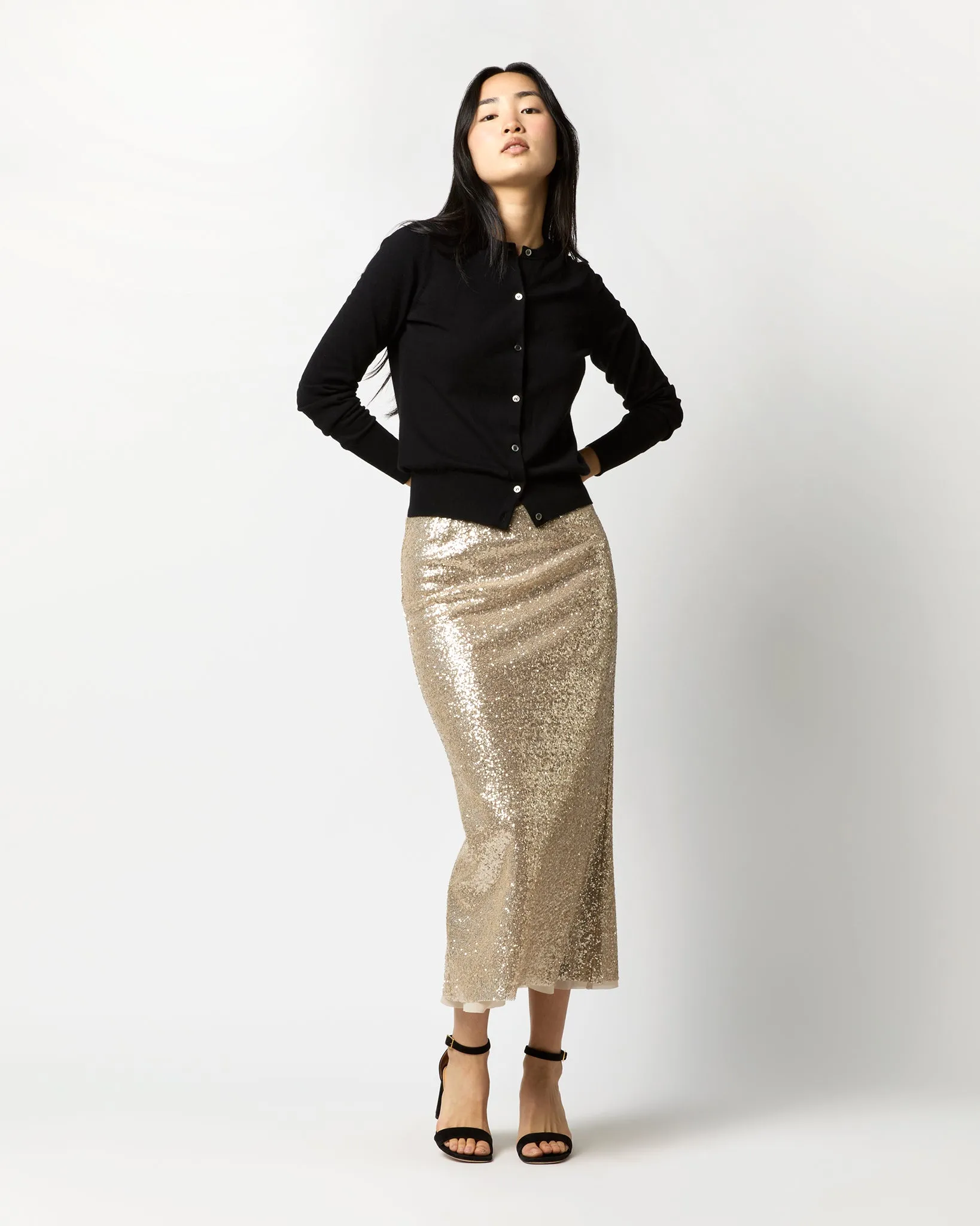 Ruby Skirt in Platino Sequin