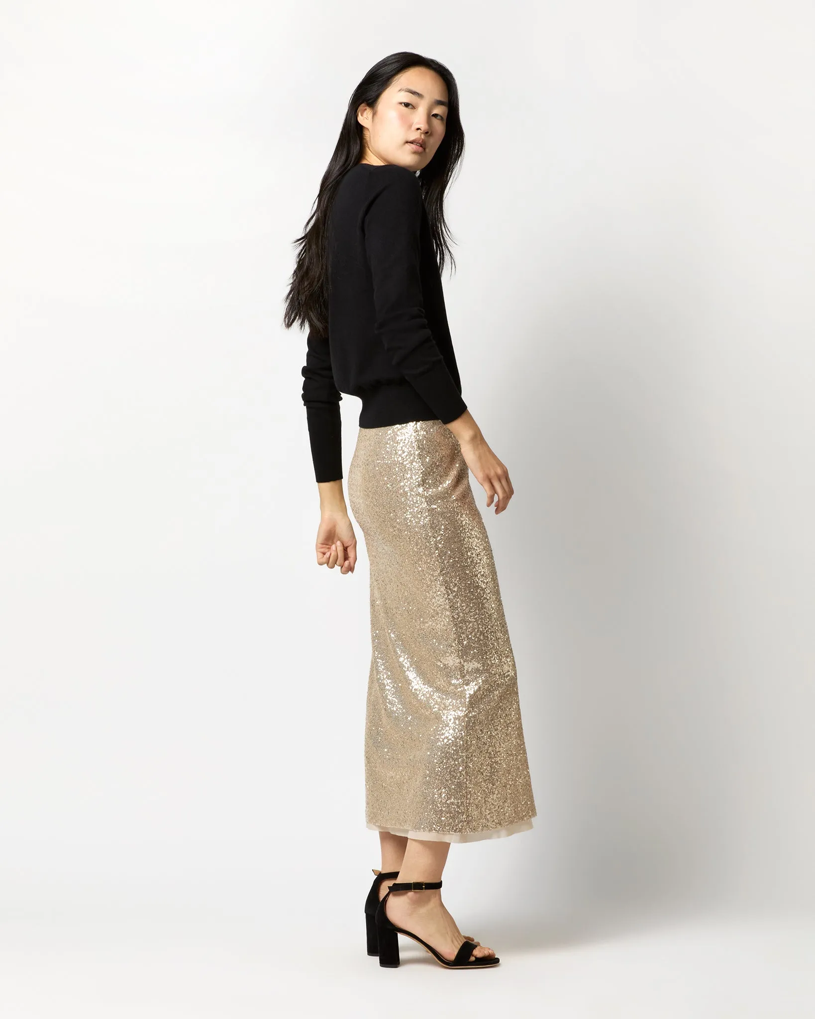 Ruby Skirt in Platino Sequin