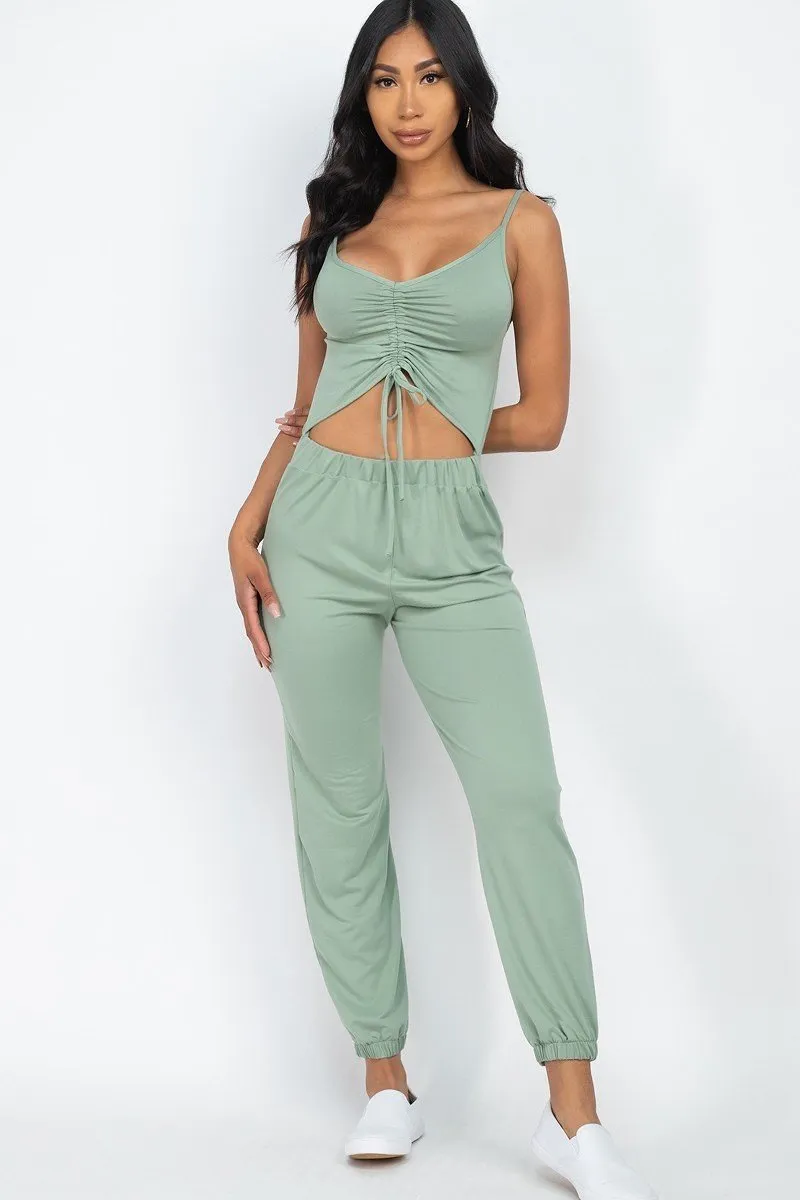 Ruched Cut Out Jumpsuit