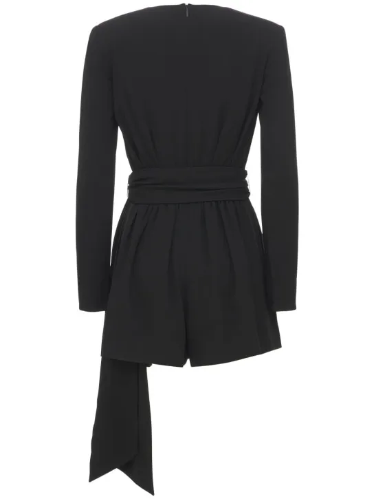 Saint Laurent   V neckline sablé jumpsuit 