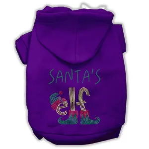 Santa's Elf Rhinestone Dog Hoodie Purple Xl (16)