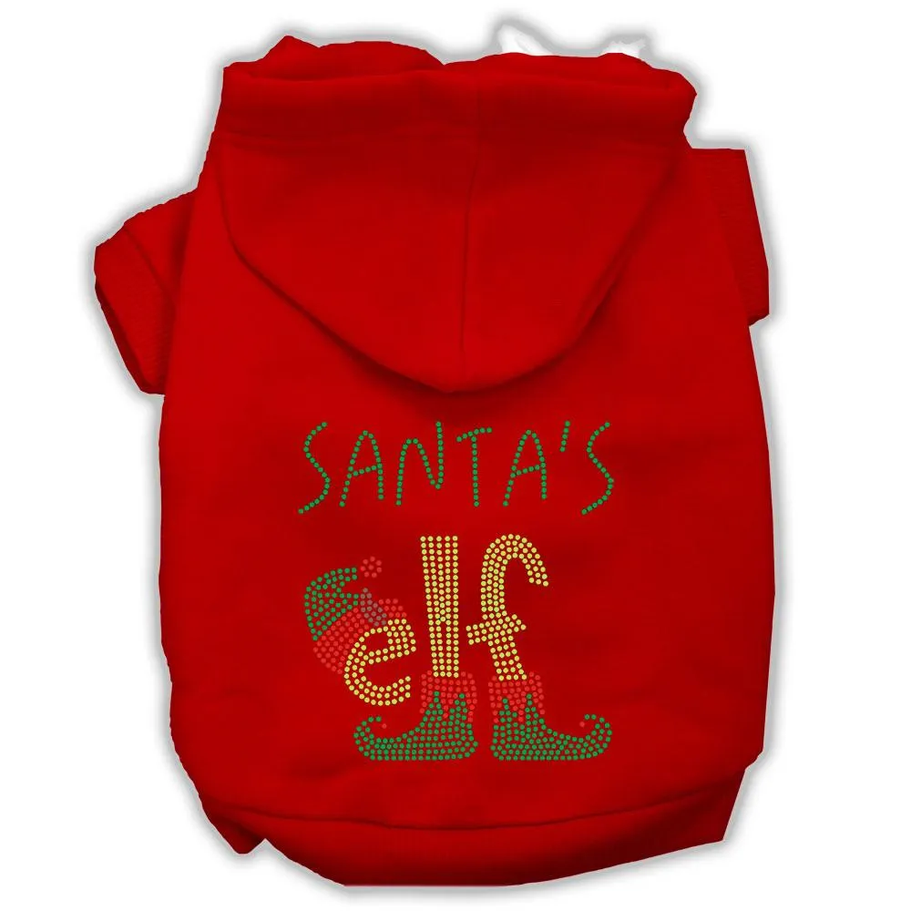 Santa's Elf Rhinestone Dog Hoodie Red Xxl (18)