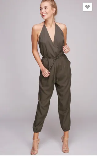 Sexy V-Neck Open Back Jumpsuit - 2 Colors