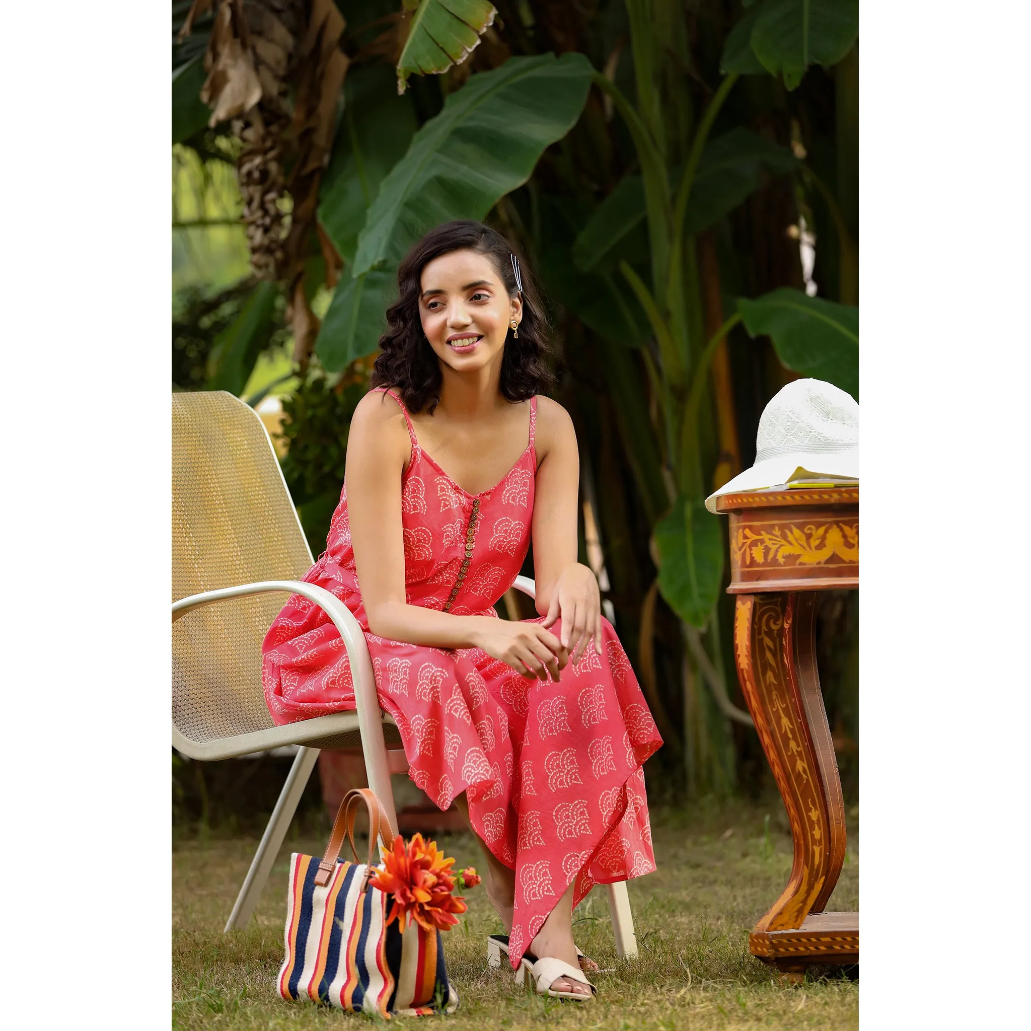 Shibori on Pink Dhoti Jumpsuit