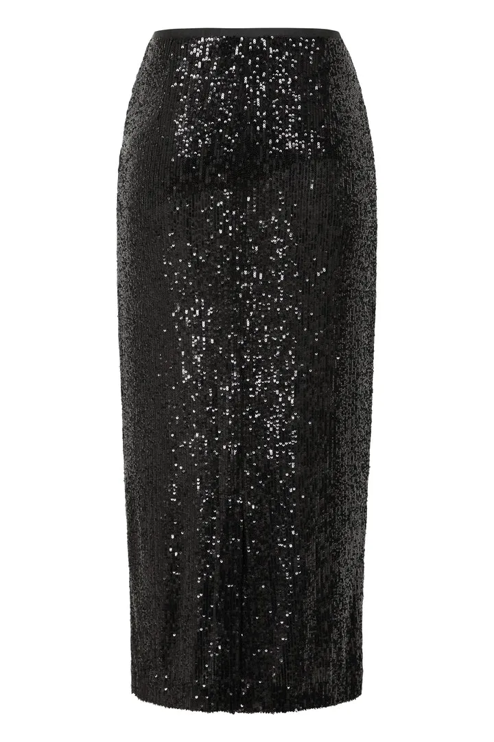 Sirens London Madrid Skirt - Black Sequin