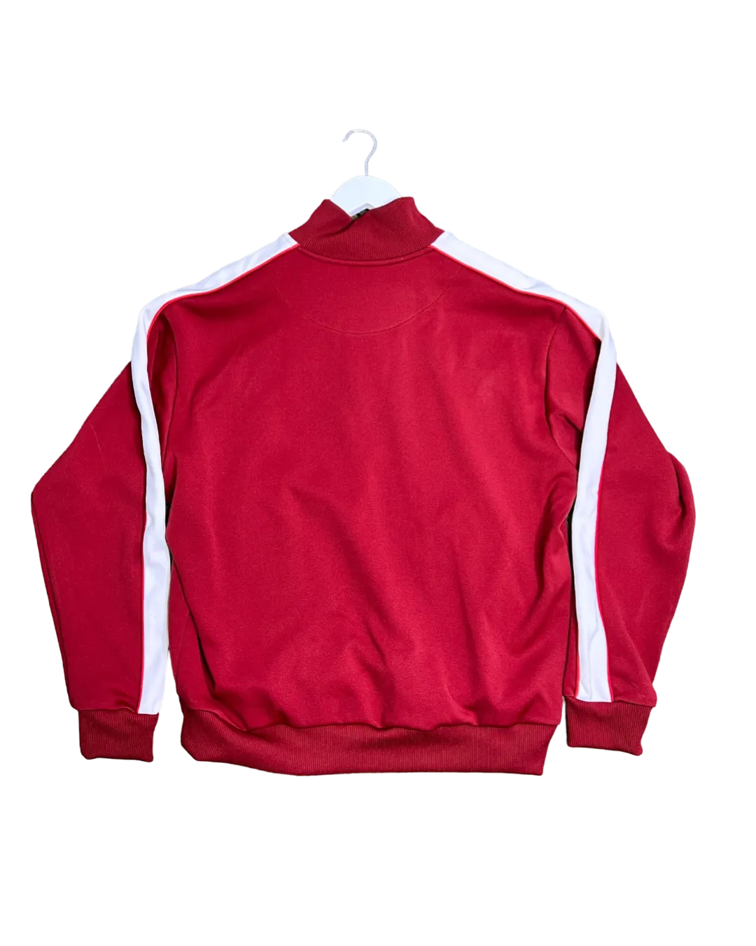 Size L - Kloke Red and White Zip Neck Jumper