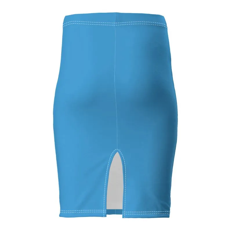 Snow Powder Blue Pencil Skirt