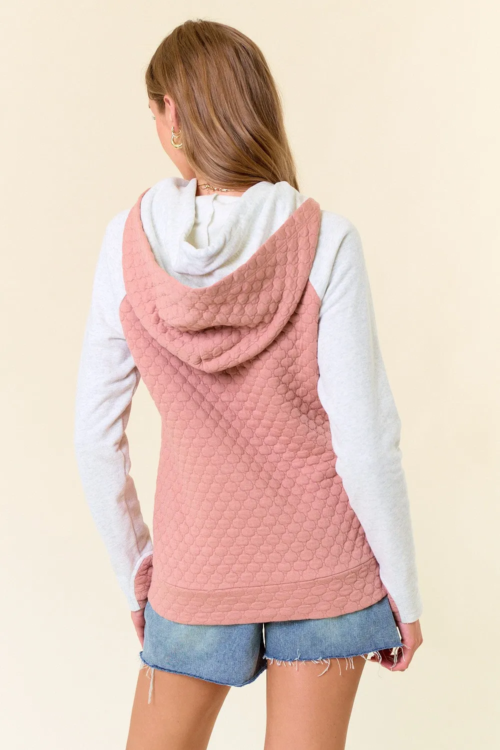 Soft Embrace Double Hooded Quilted Sweatshirt- 2 Colors!