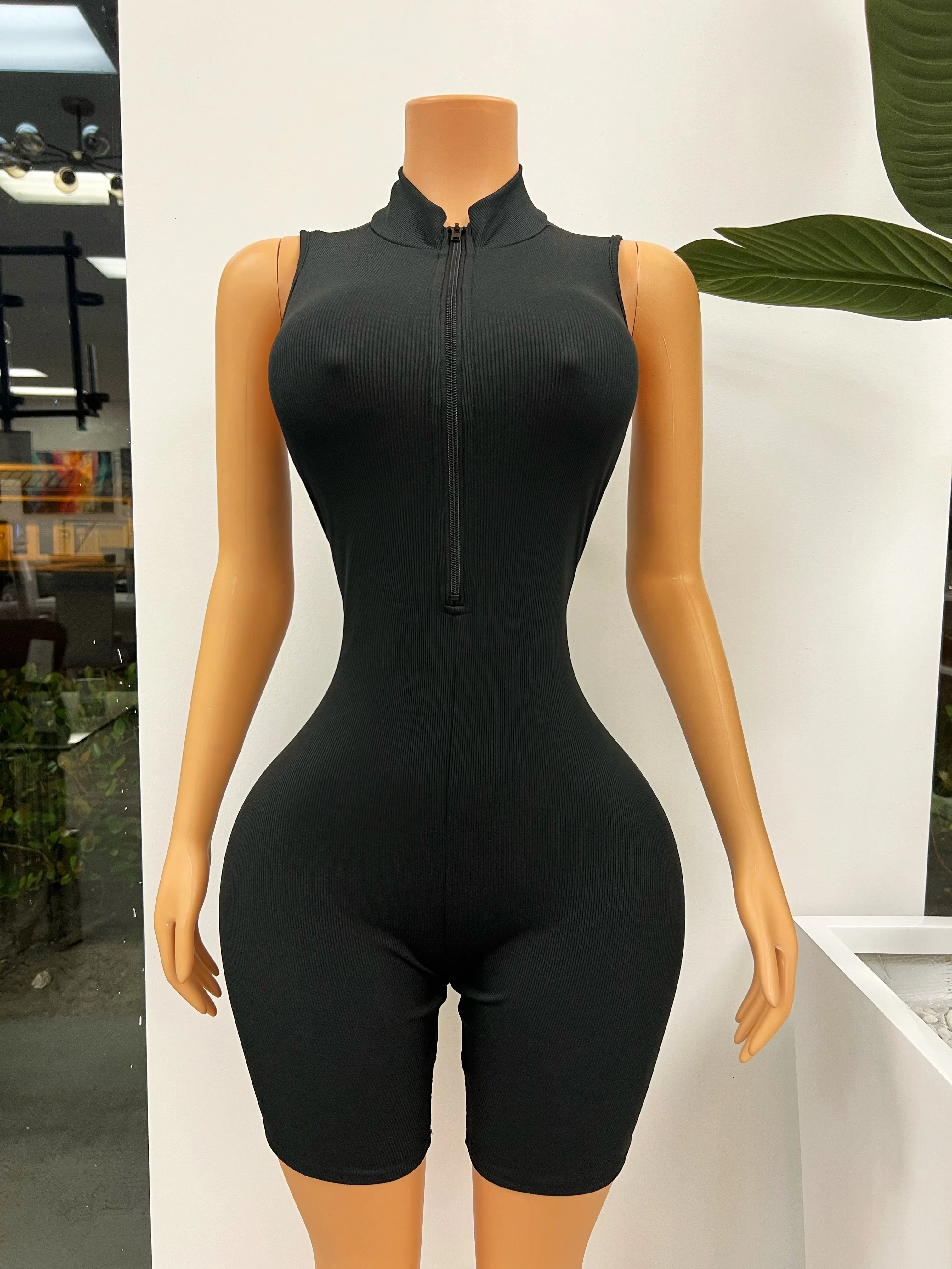 Solid Black Play Suit