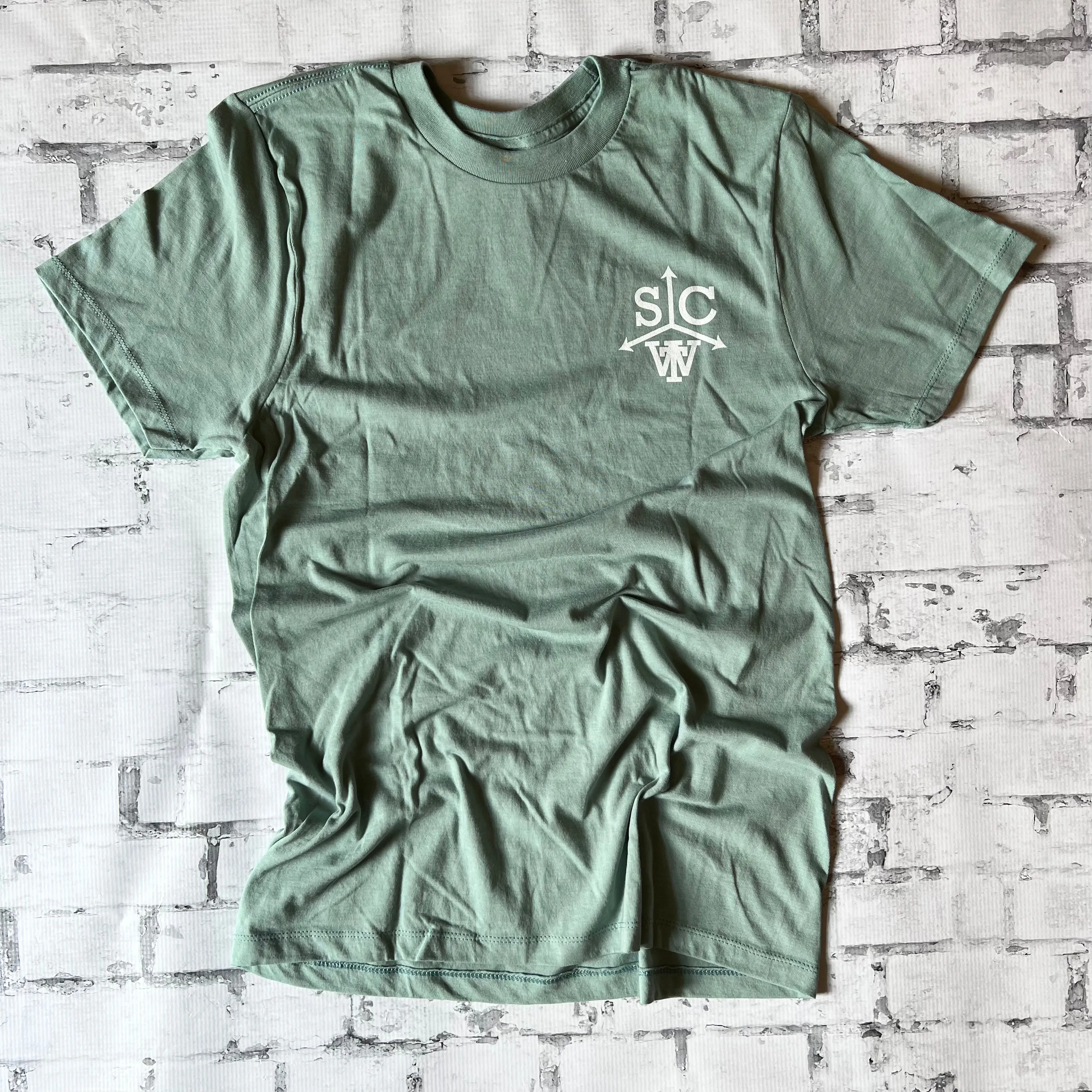 Southern Charm "Cabin Square" Short Sleeve T-shirt - River Green