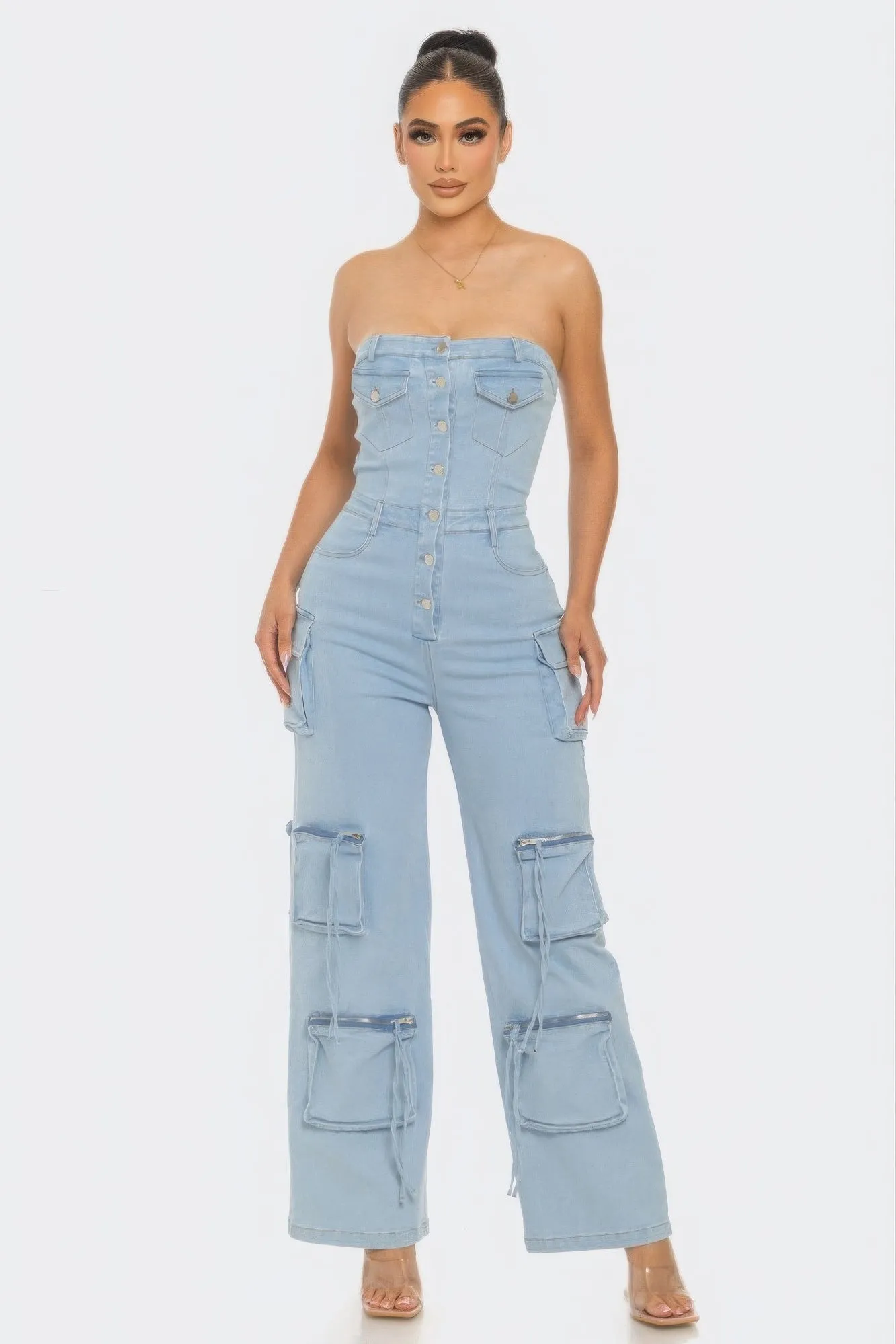 Stretch Denim Jumpsuit