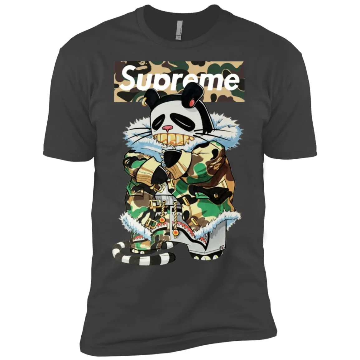 Supreme Panda Kung Fu T-shirt Men Short Sleeve T-Shirt