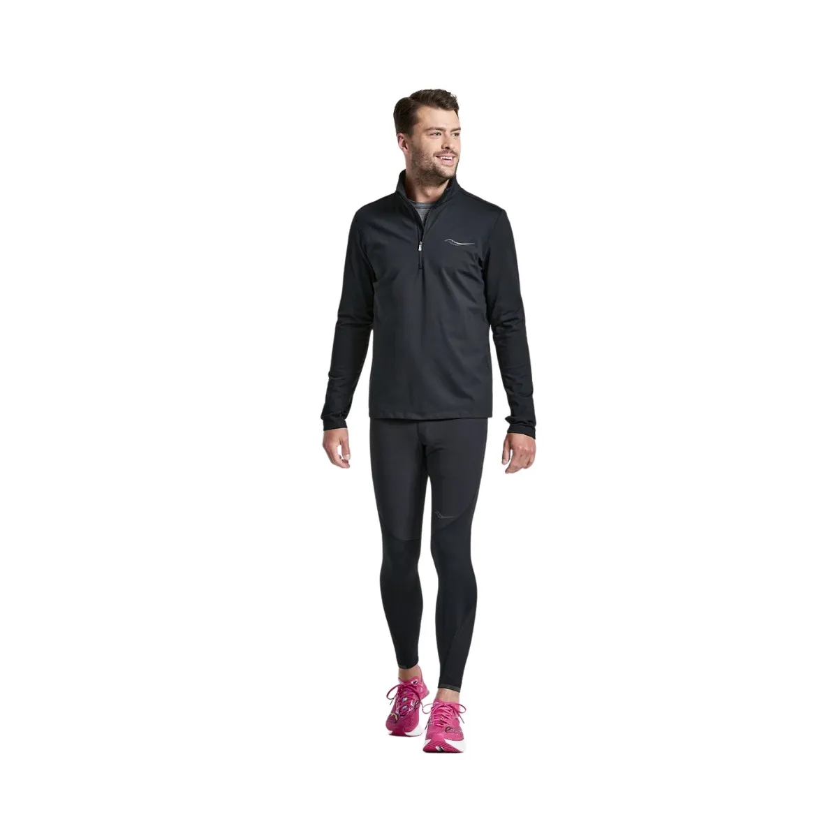 T-Shirt Saucony Solstice Long Sleeve 1/4 Zip Black