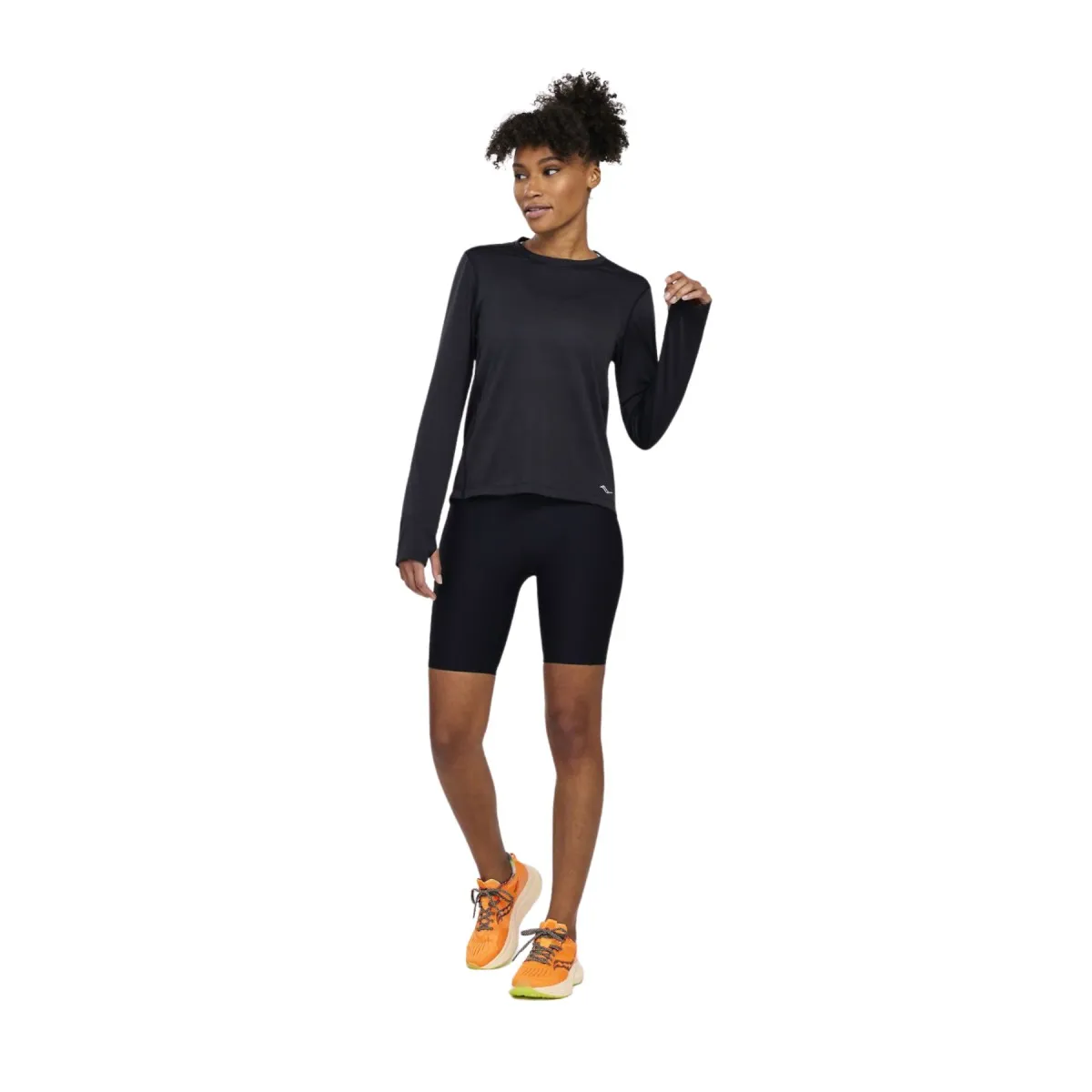 T-Shirt Saucony Stopwatch Long Sleeve Black Women's