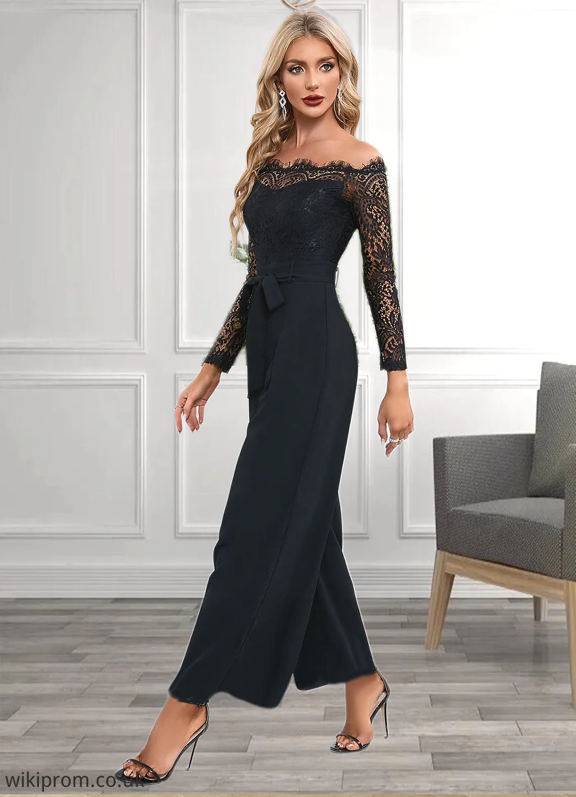 Tania Cold Shoulder Elegant Jumpsuit/Pantsuit Polyester Asymmetrical Maxi Dresses SWKP0022319