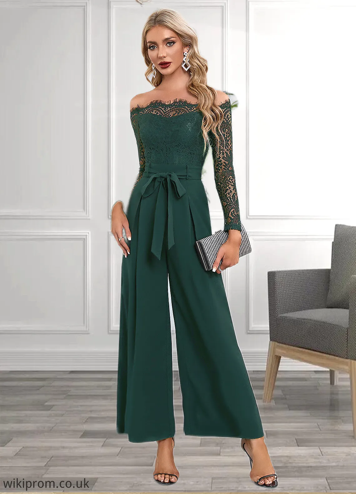 Tania Cold Shoulder Elegant Jumpsuit/Pantsuit Polyester Asymmetrical Maxi Dresses SWKP0022319