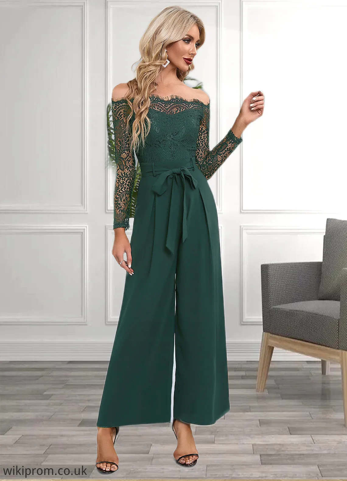 Tania Cold Shoulder Elegant Jumpsuit/Pantsuit Polyester Asymmetrical Maxi Dresses SWKP0022319