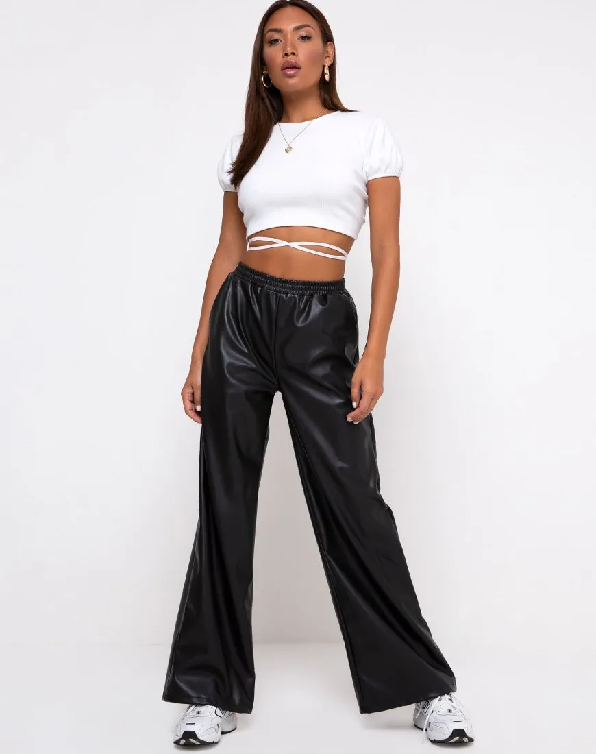 Tasya Crop Top in Rib White