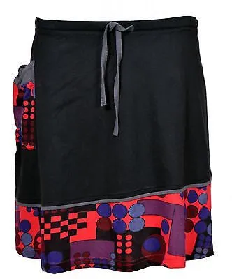 TATTOPANI-knee-length-skirt-with-an-elasticated-waistband-colorful-bubbleprint